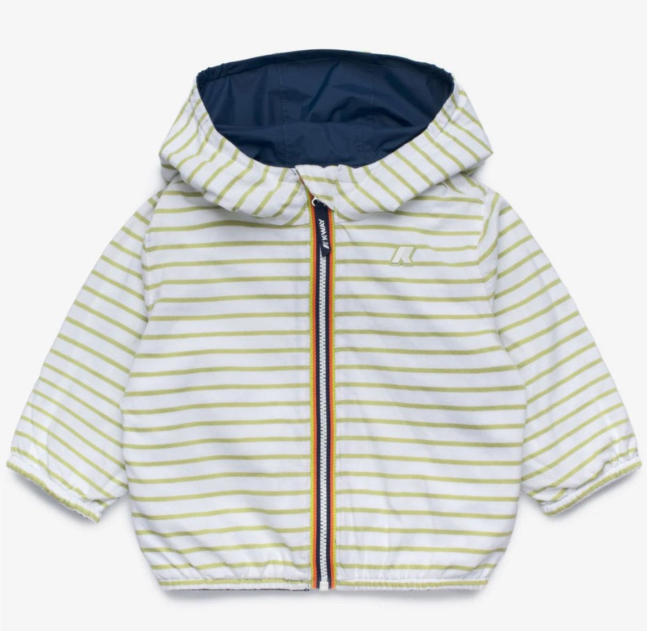 GIUBBINO K-WAY KIDS BLUE CIELO - WHITE - YELLOW LIME C59