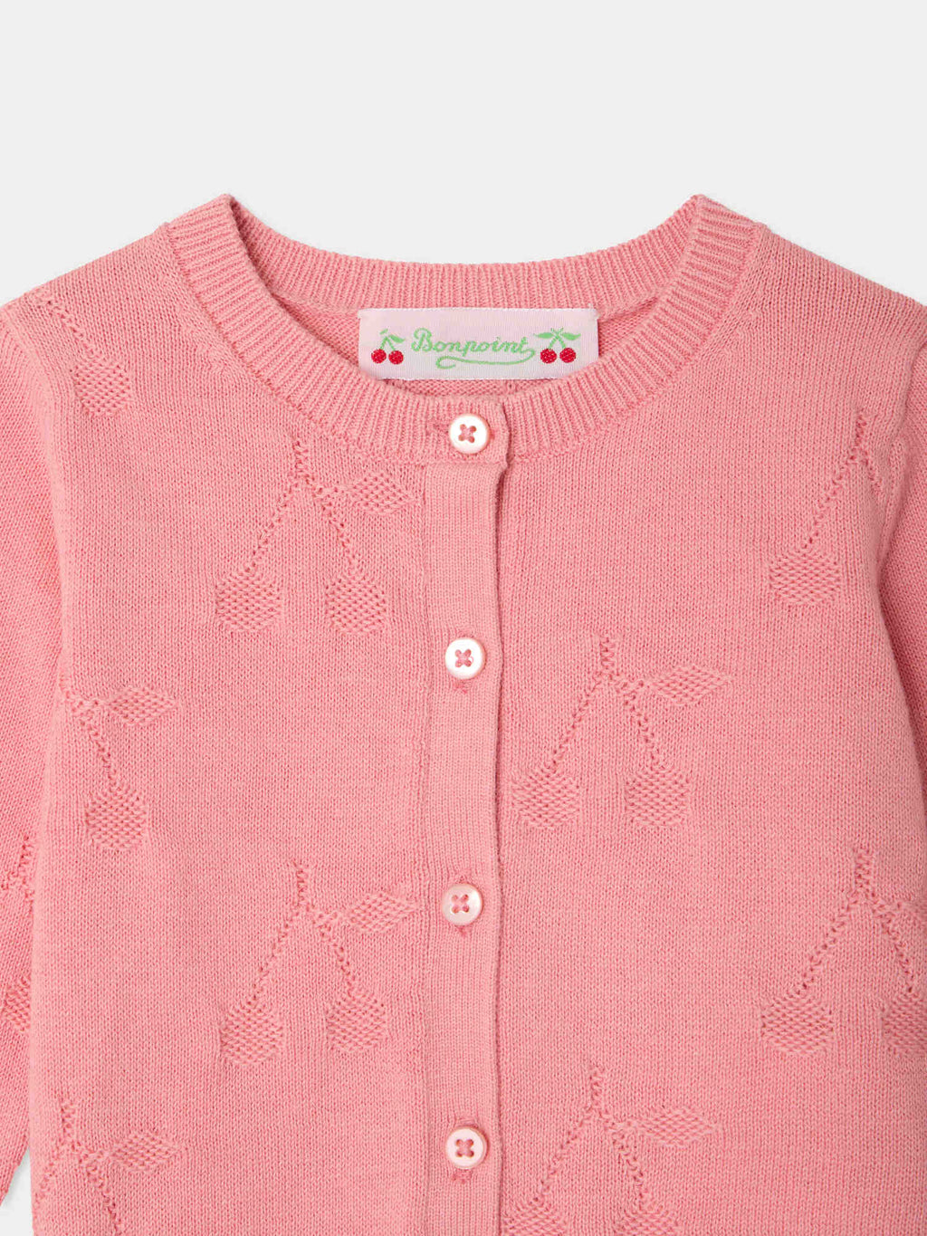 CARDIGAN BONPOINT ROSE BONBON