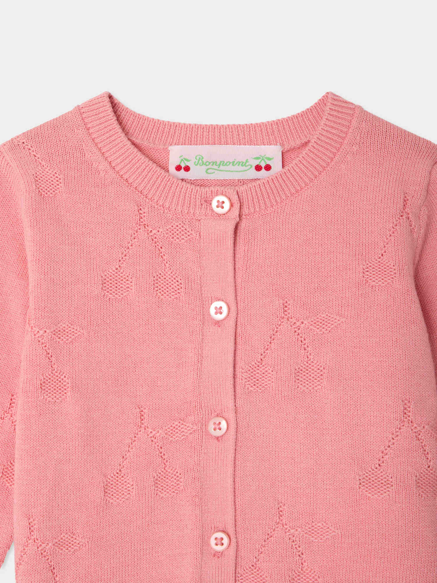 CARDIGAN BONPOINT ROSE BONBON