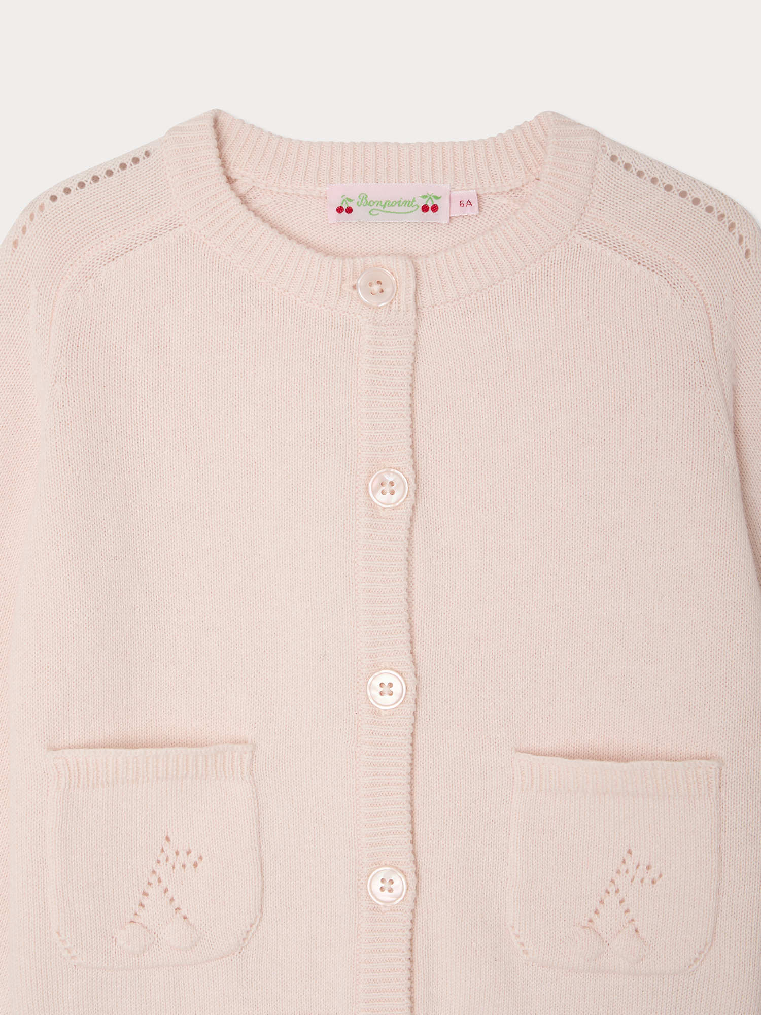 CARDIGAN BONPOINT UPB ROSE PETALE