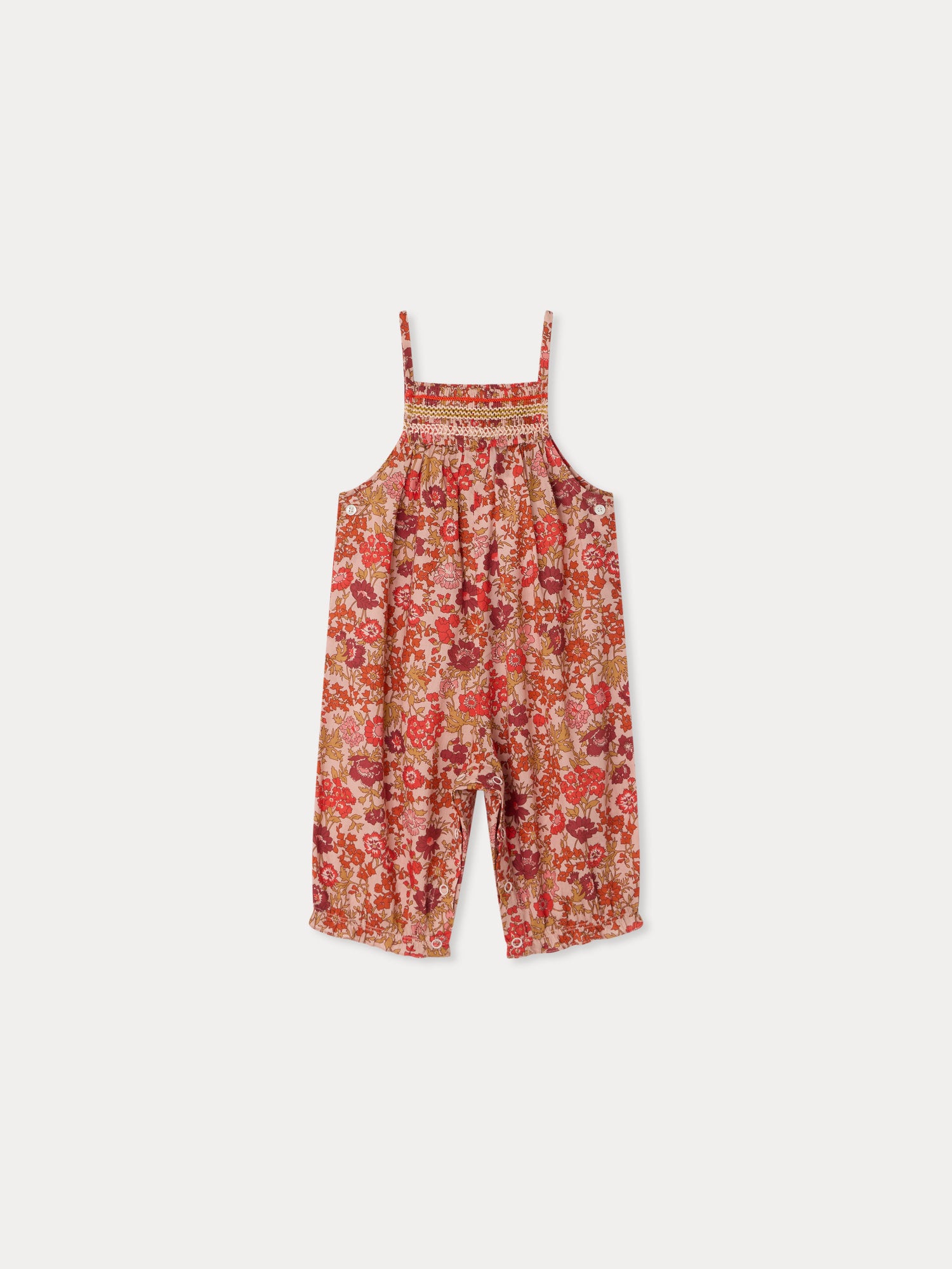 Salopette BONPOINT FLEURS ROSE