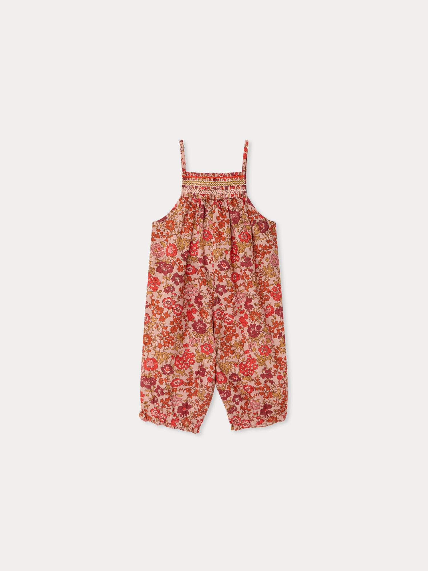 Salopette BONPOINT FLEURS ROSE