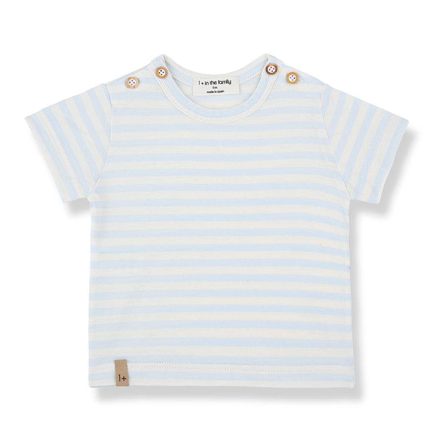 T-SHIRT 1+ IN THE FAMILY MISTY BLU