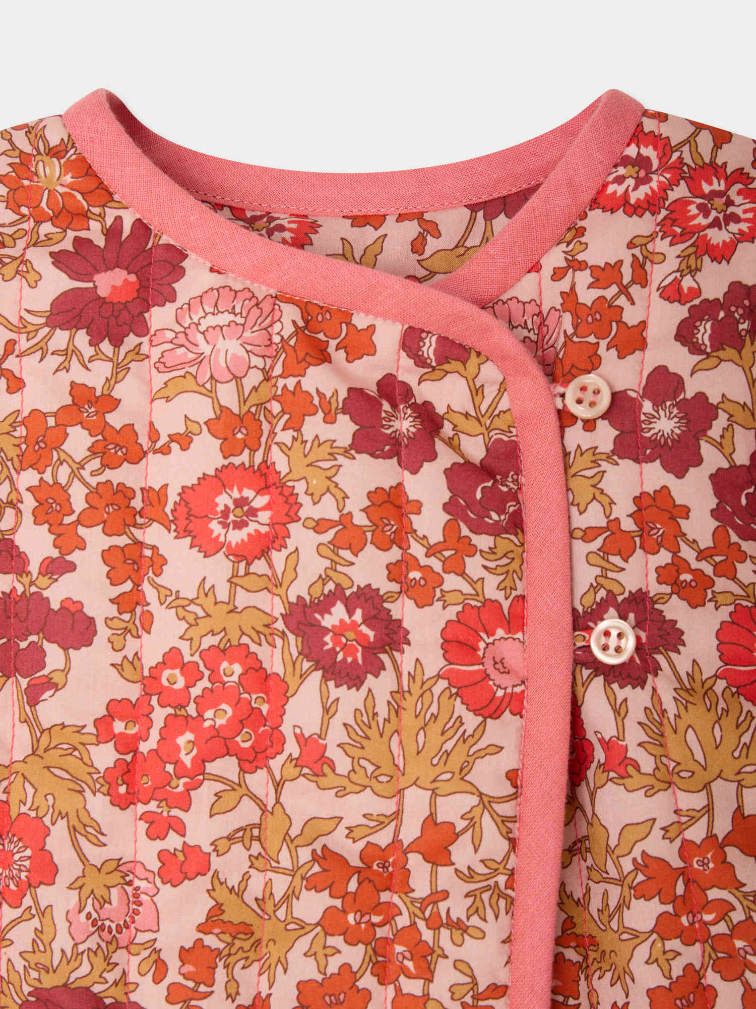 Gilet BONPOINT FLEURS ROSE