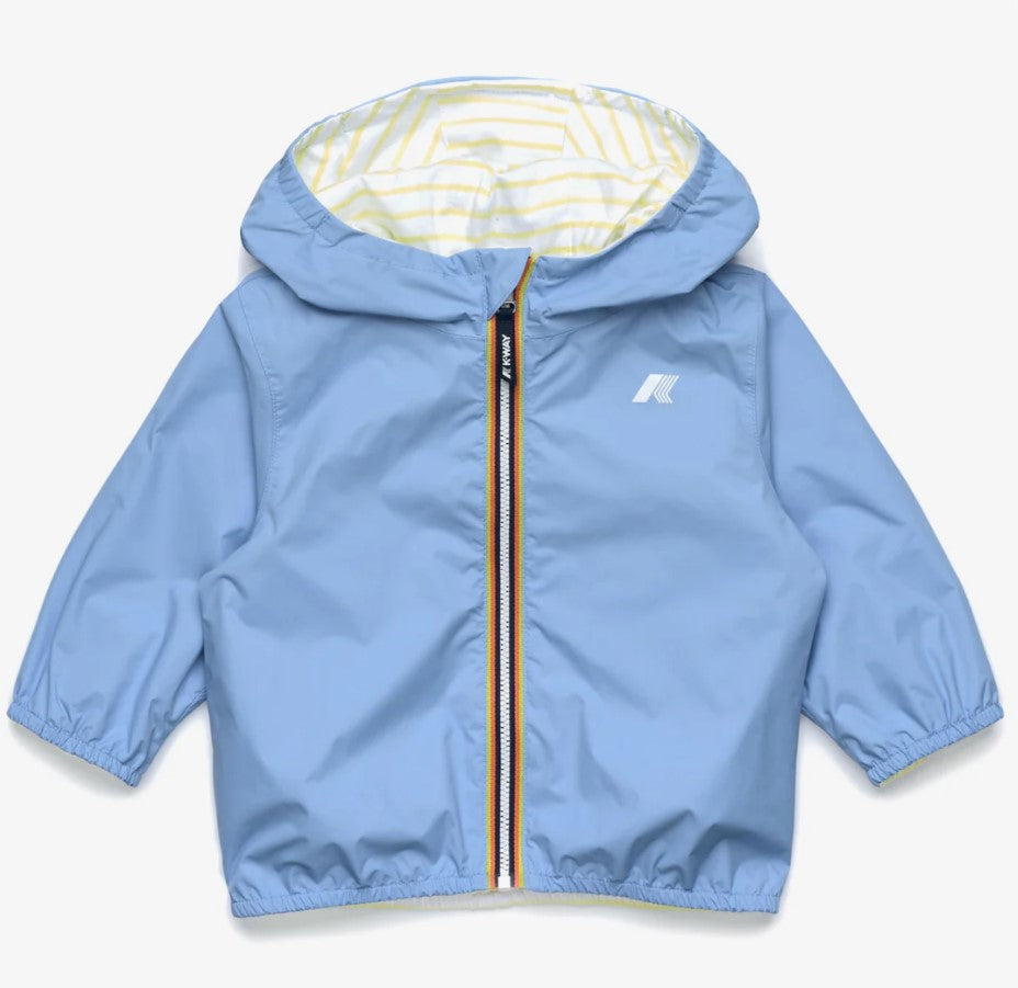 GIUBBINO K-WAY KIDS BLUE CIELO - WHITE - YELLOW LIME C59
