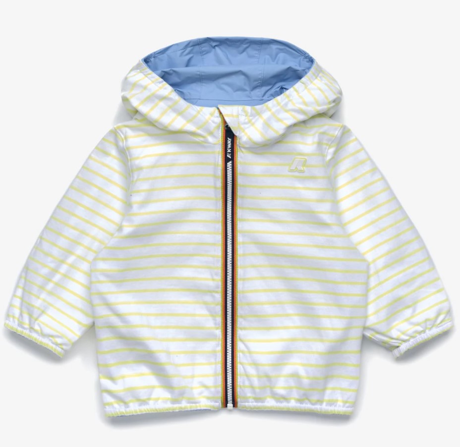 GIUBBINO K-WAY KIDS BLUE CIELO - WHITE - YELLOW LIME C59