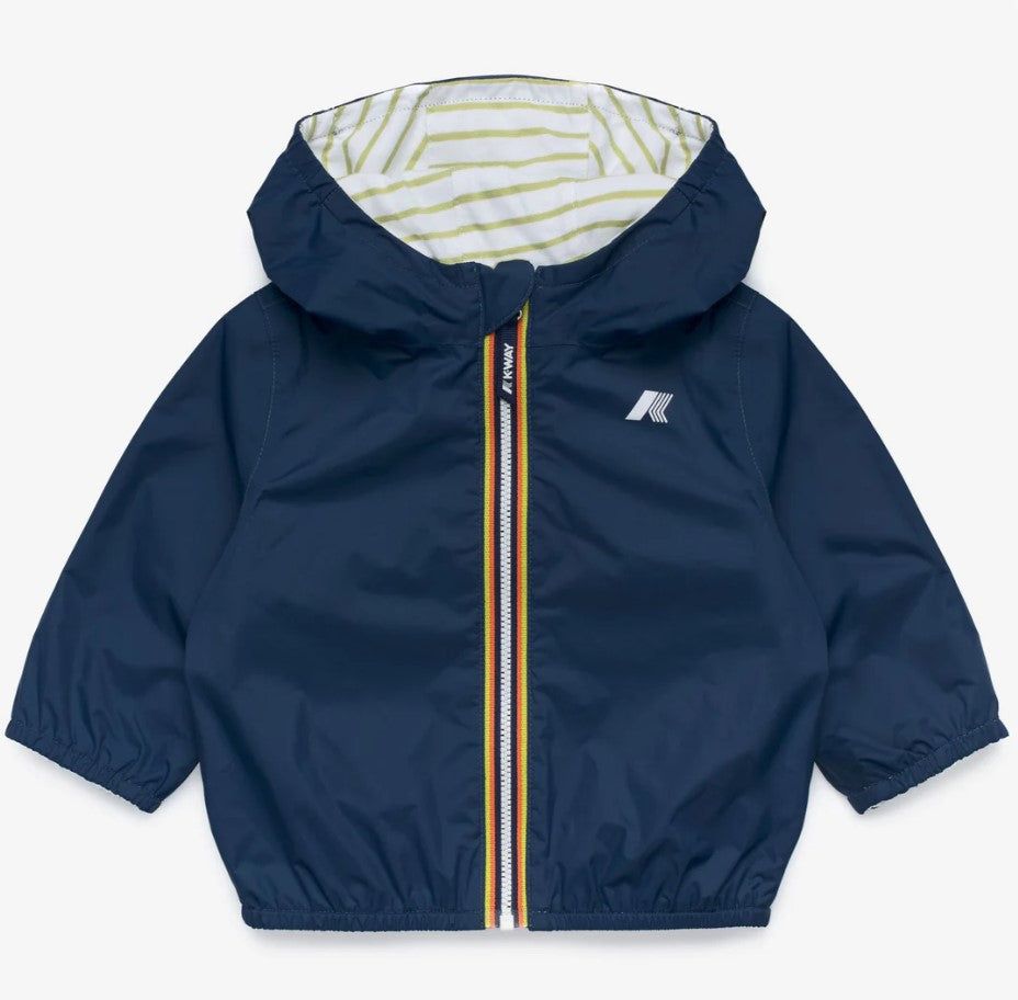GIUBBINO K-WAY KIDS BLUE CIELO - WHITE - YELLOW LIME C59