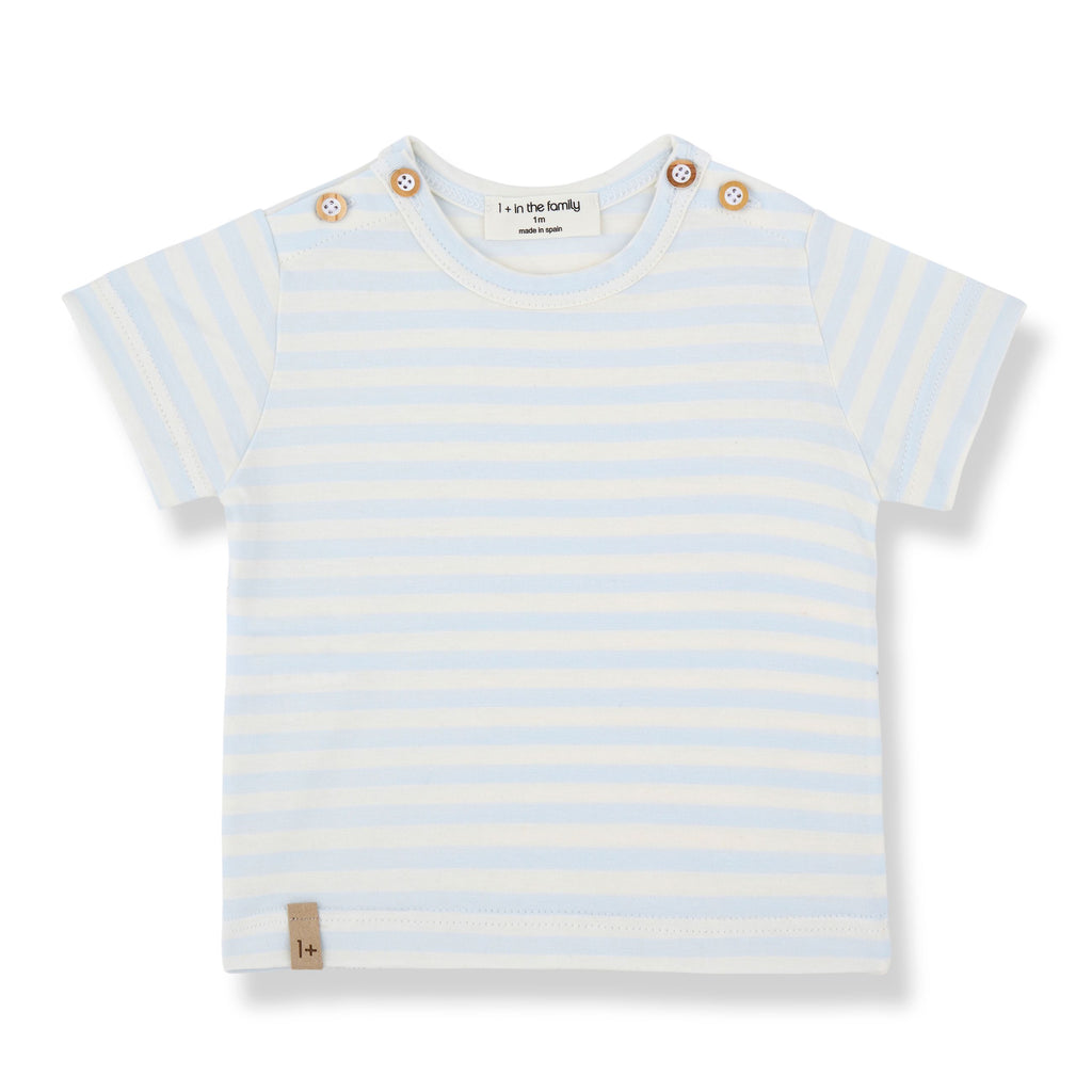 T-SHIRT 1+ IN THE FAMILY MISTY BLU