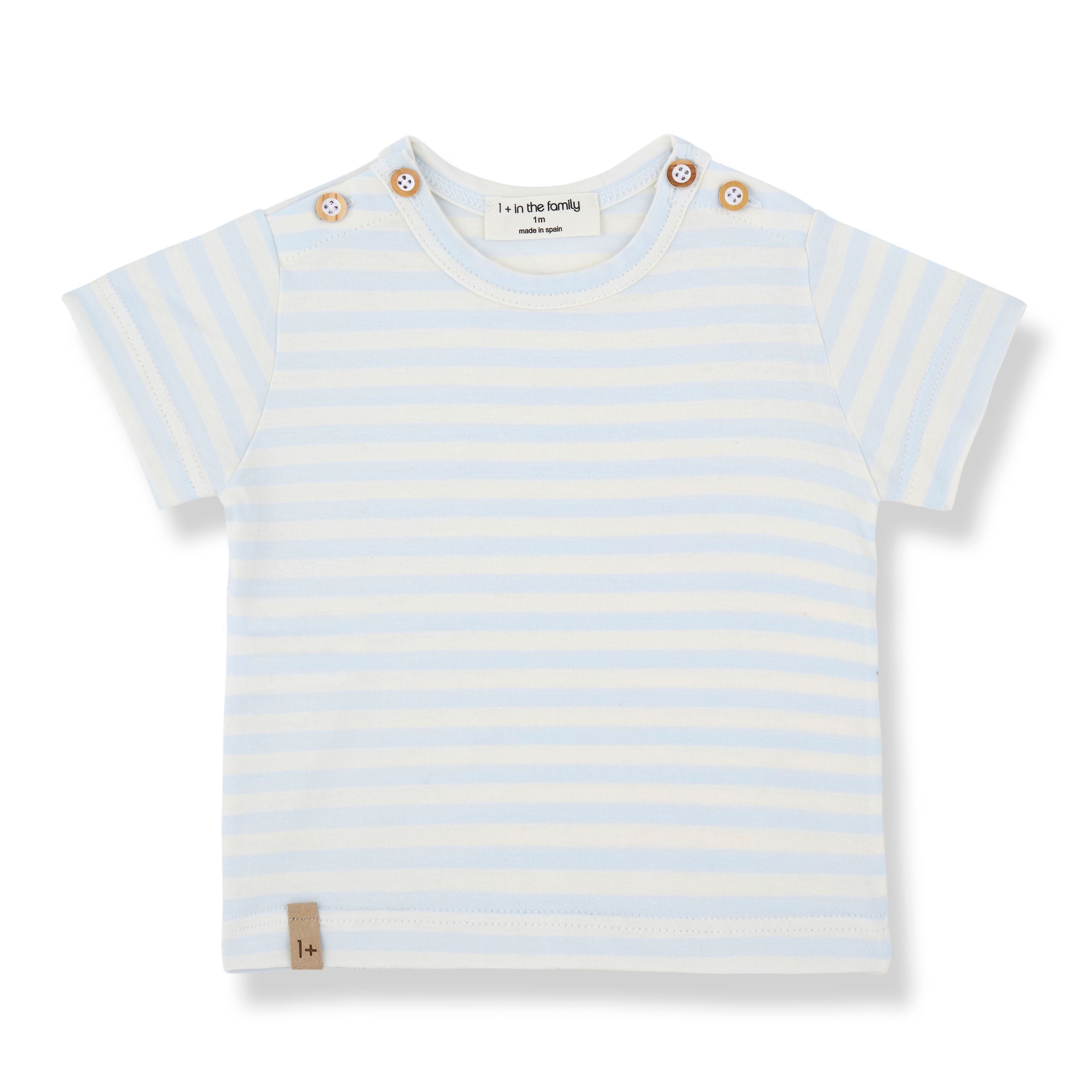 T-SHIRT 1+ IN THE FAMILY MISTY BLU
