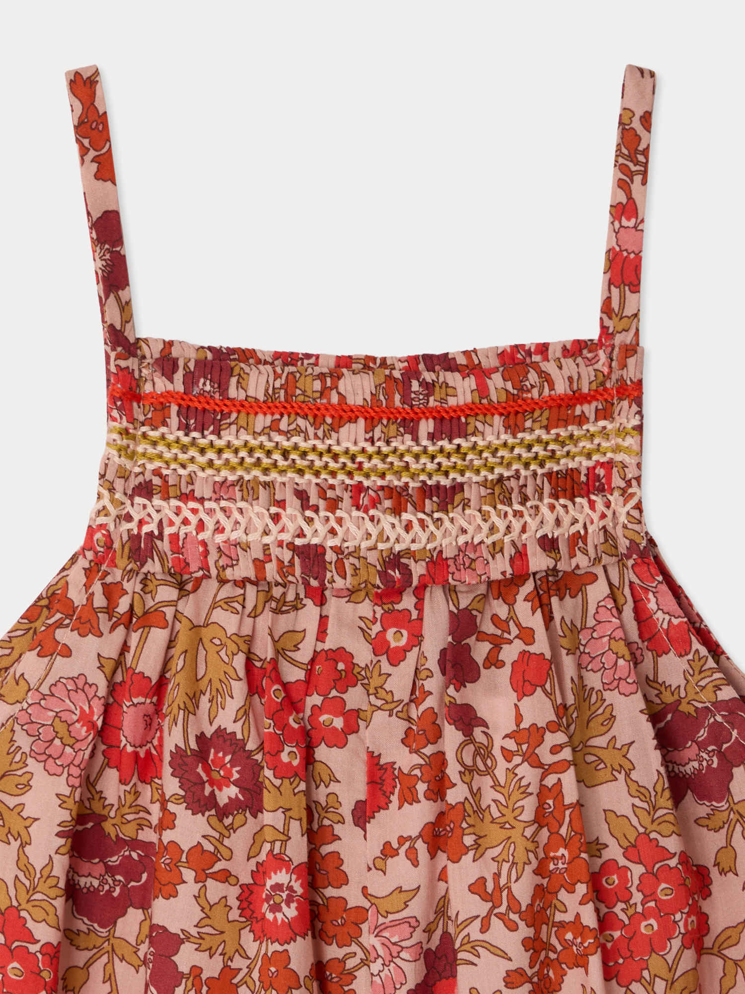Salopette BONPOINT FLEURS ROSE